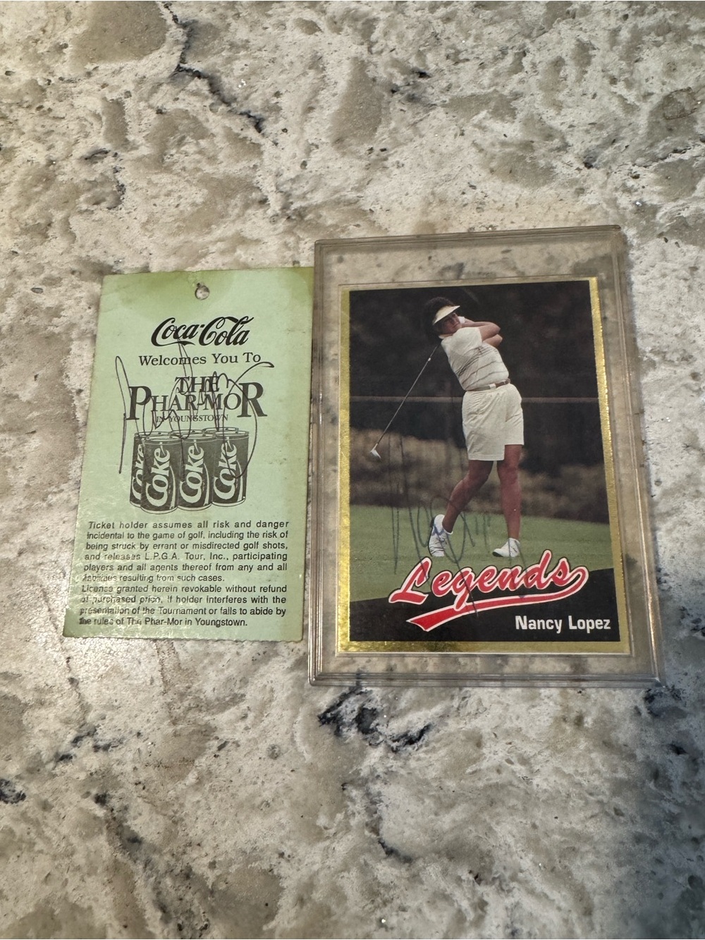 Nancy Lopez 2 signed autographs